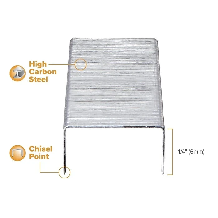 Bostitch Premium Standard Staples, 0.25" Leg Length, 5000 Staples/Box (SBS191/4CP) 4 Bostitch Premium Standard Staples, 0.25" Leg Length, 5000 Staples/Box (SBS191/4CP) - Image 2