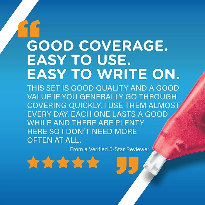 BIC Wite-Out EZ Correct Correction Tape, White, 2/Pack (50592) 8 BIC Wite-Out EZ Correct Correction Tape, White, 2/Pack (50592) - Image 6