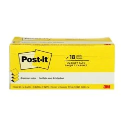 Post-it® Pop-up Notes, 3" X 3", Canary Yellow, 90 Sheets/Pad, 18 Pads/Pack (R330-18CP)