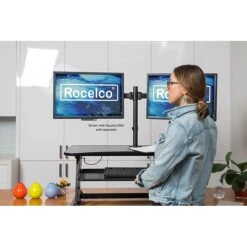 Rocelco 37.5" Deluxe Height Adjustable Standing Desk Converter, Large Retractable Keyboard Tray, Black (R DADRB) 14 Rocelco 37.5" Deluxe Height Adjustable Standing Desk Converter, Large Retractable Keyboard Tray, Black (R DADRB) -Office Supplies Shop 0DF6FA81 B0C6 48DD B844A1D41407B812 sc7