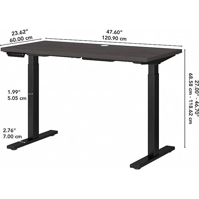Bush Business Furniture Move 60 27"-47"H Adjustable Standing Desk, Storm Gray/Black (M6S4824SGBK) 6 Bush Business Furniture Move 60 27"-47"H Adjustable Standing Desk, Storm Gray/Black (M6S4824SGBK) - Image 4