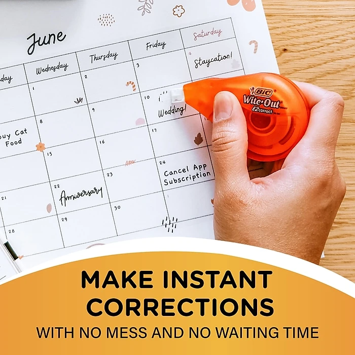 BIC Wite-Out EZ Correct Correction Tape, White, 2/Pack (50592) 5 BIC Wite-Out EZ Correct Correction Tape, White, 2/Pack (50592) - Image 3