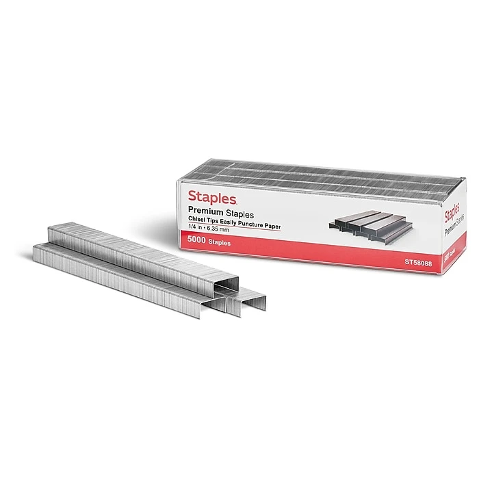 Staples Premium Staples, 1/4" Leg Length, 5000/Box (TR58088) 3 Staples Premium Staples, 1/4" Leg Length, 5000/Box (TR58088)