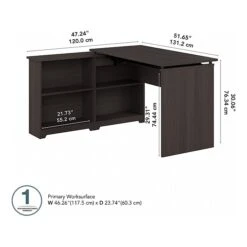 Bush Furniture Cabot 37-42"H Corner Adjustable Standing 3-Position Desk With Shelves, Heather Gray (WC31716) -Office Supplies Shop 201E2F46 D863 4965 B8F78DA5EABD4594 sc7