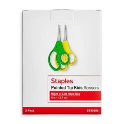 Staples 5" Kids Pointed Tip Stainless Steel Scissors, Straight Handle, Right & Left Handed, 2/Pack (TR55054) -Office Supplies Shop 2A2210AD 788B 4509 A43BDBBF2AE7F428 sc7