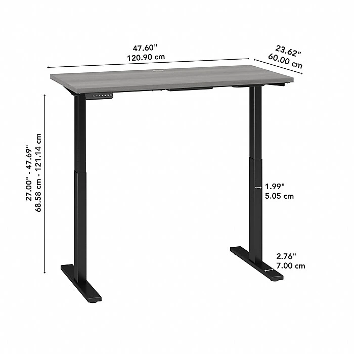 Bush Business Furniture Move 60 Series 27"-48" Adjustable Standing Desk, Platinum Gray/Black Powder Coat (M6S4824PGBK) 7 Bush Business Furniture Move 60 Series 27"-48" Adjustable Standing Desk, Platinum Gray/Black Powder Coat (M6S4824PGBK) - Image 5
