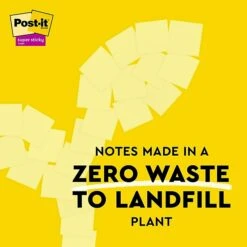 Post-it® 100% Recycled Paper Super Sticky Notes, Canary Yellow, 3 In X 5 In, 12 Pads/Pack, 70 Sheets/Pad (655R-12SSCY) -Office Supplies Shop 338C3C92 ED24 4A33 8E3CCEDBFE029E60 sc7