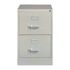 Hirsh 25" Deep Vertical File Cabinet, Legal, 2-Drawer, Light Gray (14414)