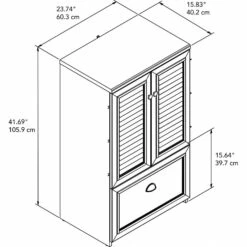 Bush Furniture Fairview Storage Cabinet With Drawer, Antique White/Tea Maple (WC53280-03) -Office Supplies Shop 4096464F AC72 4B95 A1A4CD4DFDCC15AA sc7