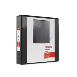 Staples Standard 2" 3-Ring View Binder, Black (26443-CC)