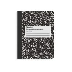 Staples® Composition Notebooks, 7.5" X 9.75", Wide Ruled, 100 Sheets, Black/White Marble, 4/Pack (ST58369) -Office Supplies Shop 466C88F2 CDE9 4354 A9BB129B10893EB5 sc7 1