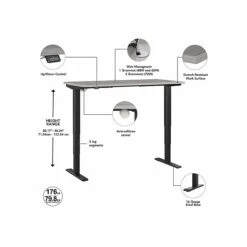 Bush Business Furniture Move 40 28"-48" Adjustable Standing Desk, Platinum Gray/Black (M4S7230PGBK) -Office Supplies Shop 49D8A22C 4DD1 4CF8 84B745334F28DE04 sc7