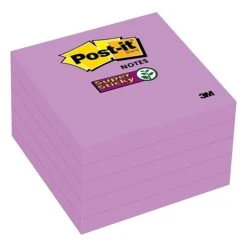 Post-it® Super Sticky Notes, 3" X 3", Iris, 90 Sheets/Pad, 5 Pads/Pack (654-5SSCG)