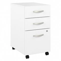 Bush Business Furniture Studio A 3-Drawer Mobile File Cabinet, Locking, Letter/Legal, White, 20" (SDF216WHSU-Z)
