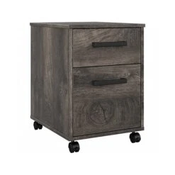 Kathy Ireland® Home By Bush Furniture City Park Mobile File Cabinet, Letter/Legal, 22.34"H, Dark Gray Hickory (CPF116GH-03)