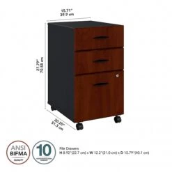 Bush Business Furniture Cubix 3 Drawer Mobile File Cabinet, Hansen Cherry/Galaxy (WC94453PSU) 13 Bush Business Furniture Cubix 3 Drawer Mobile File Cabinet, Hansen Cherry/Galaxy (WC94453PSU) -Office Supplies Shop 5B885EAF CBD3 471F 8E321F699CA14D5C sc7