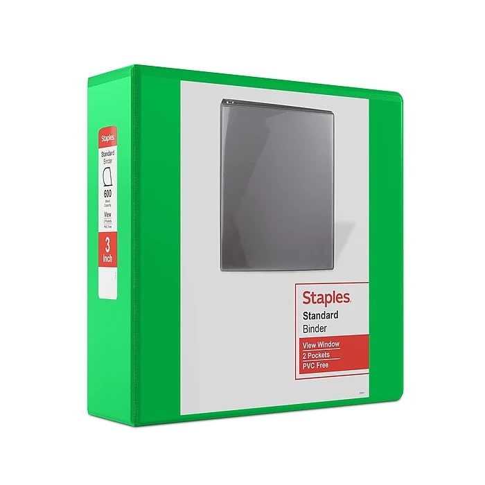 Staples Standard 3" 3-Ring View Binder, Black (26449-CC) 13 Staples Standard 3" 3-Ring View Binder, Black (26449-CC) - Image 11