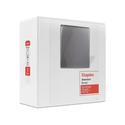 Staples Standard 5" 3-Ring View Binder, White (26360-CC)