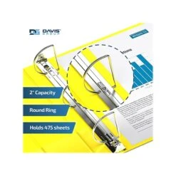 Davis Group Premium Economy 2" 3-Ring Non-View Binder, Yellow, 6/Pack (2304-05-06) -Office Supplies Shop 634A3FDC 5705 4F61 A4BF3E6A502E6B7C sc7