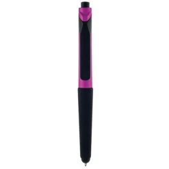 Monteverde® S-106 Clip Action One-Touch Ballpoint Pen With Front Stylus, 12/Pack, Magenta