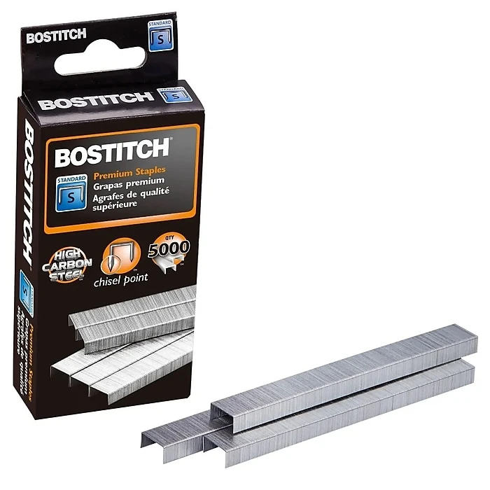 Bostitch Premium Standard Staples, 0.25" Leg Length, 5000 Staples/Box (SBS191/4CP) 3 Bostitch Premium Standard Staples, 0.25" Leg Length, 5000 Staples/Box (SBS191/4CP)