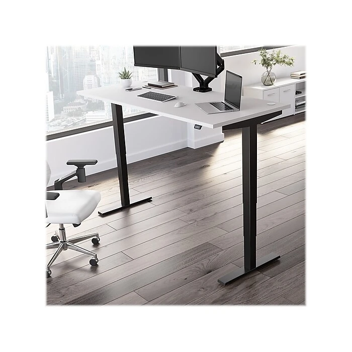 Bush Business Furniture Move 40 28"-48"H Electric Adjustable Standing Desk, White/Black (M4S7230WHBK) 4 Bush Business Furniture Move 40 28"-48"H Electric Adjustable Standing Desk, White/Black (M4S7230WHBK) - Image 2