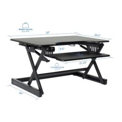 Rocelco 32" Ergonomic Adjustable Desk Riser, Black (R EADRB2) -Office Supplies Shop 709FE0DF E97B 4AAE 8B95BDF3CB89543E sc7