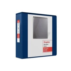Staples Standard 3" 3-Ring View Binder, Navy Blue (26451-CC)