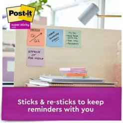 3M Post-it® Recycled Super Sticky Notes, Wanderlust Pastels Collection, 3 In X 3 In, 70 Sheets/Pad, 6 Pads/Pack (654-6SSNRP) -Office Supplies Shop 78E11DE5 035A 4FDB BEF813FCDFF7E5C4 sc7