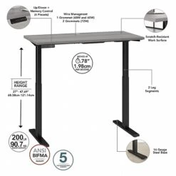 Bush Business Furniture Move 60 Series 27"-48" Adjustable Standing Desk, Platinum Gray/Black Powder Coat (M6S4824PGBK) 12 Bush Business Furniture Move 60 Series 27"-48" Adjustable Standing Desk, Platinum Gray/Black Powder Coat (M6S4824PGBK) -Office Supplies Shop 79A41C85 A556 4498 A48EBB69AD5A6365 sc7