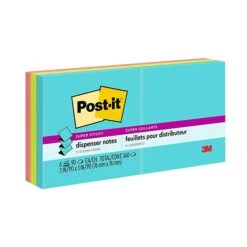 Post-it® Pop-up Super Sticky Notes, 3" X 3", Supernova Neons, 90 Sheets/Pad, 6 Pads/Pack (R330-6SSMIA)