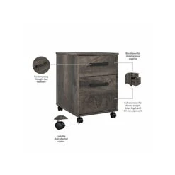 Kathy Ireland® Home By Bush Furniture City Park Mobile File Cabinet, Letter/Legal, 22.34"H, Dark Gray Hickory (CPF116GH-03) -Office Supplies Shop 7ED92F54 9A76 4A5A 83E4005AE768796C sc7