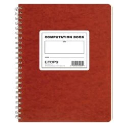TOPS Computation Notebook, 9-1/2" X 11-3/4", 76 Sheets, Graph Ruled, Red (TOP 35061)