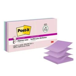 3M Post-it® Super Sticky Pop-up Dispenser Notes, 3" X 3", Bali Collection, 90 Sheets/Pad, 6 Pads/Pack (R330-6SSNRP)