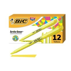 BIC Brite Liner Stick Highlighter, Chisel Tip, Yellow, Dozen (65550) -Office Supplies Shop A3CE229C 4916 464E B3450DDBD00BB795 sc7 1
