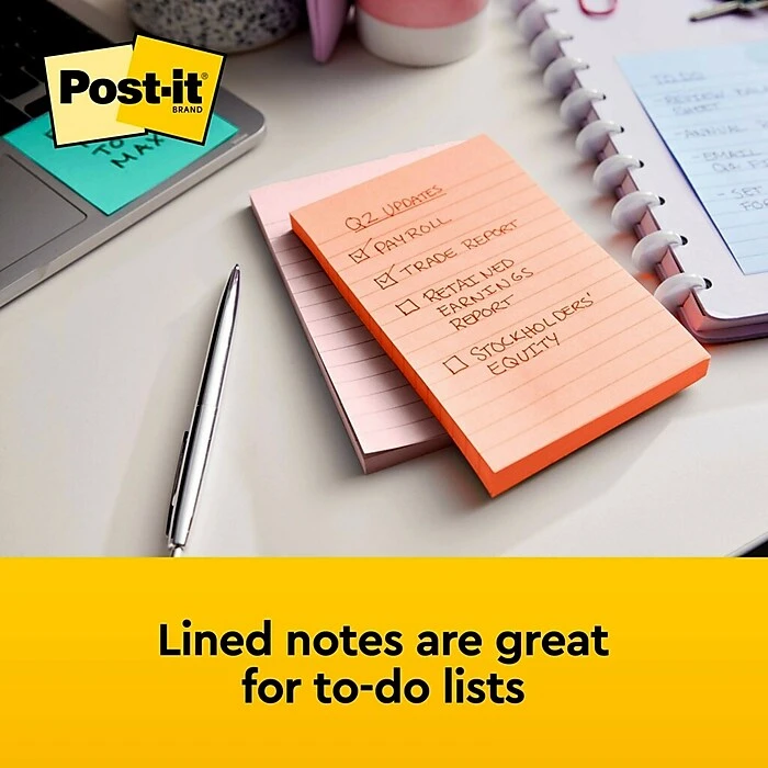 Post-it® Greener Notes, 4" X 6", Sweet Sprinkles Collection, Lined, 100 Sheets/Pad, 5 Pads/Pack (6605PKRPA) 4 Post-it® Greener Notes, 4" X 6", Sweet Sprinkles Collection, Lined, 100 Sheets/Pad, 5 Pads/Pack (6605PKRPA) - Image 2