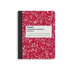 Staples® Composition Notebook, 7.5" X 9.75", College Ruled, 100 Sheets, Assorted Colors (ST55063)