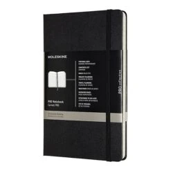 Moleskine Pro Collection Notebook, Large, 5" X 8.25", College Ruled, 120 Sheets, Black (891294)