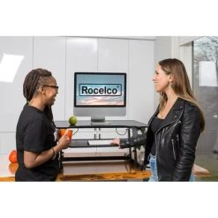 Rocelco 32" Height Adjustable Standing Desk Converter, Sit Stand Up Retractable Keyboard Riser, Black (R ADRB) -Office Supplies Shop BF26F407 0B21 4F93 B90D8A3A567C39AA sc7