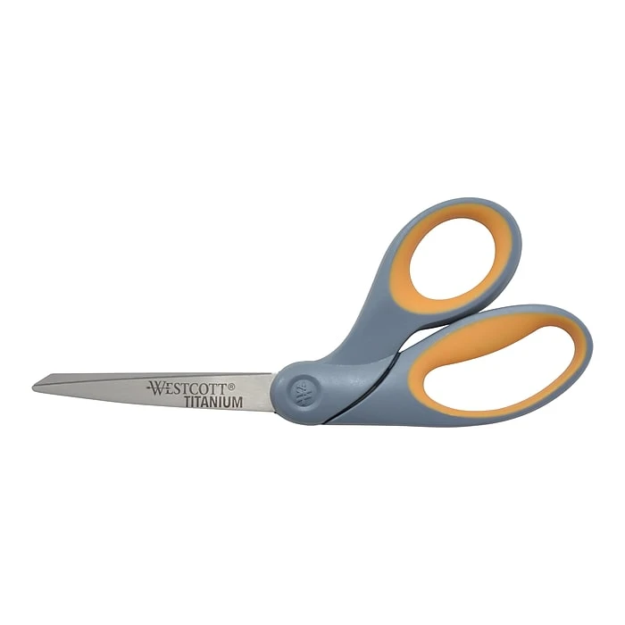 Westcott Titanium Bonded 8" Titanium Multi-Purpose/Heavy Duty Scissor, Sharp Tip, Gray/Yellow (13731) 3 Westcott Titanium Bonded 8" Titanium Multi-Purpose/Heavy Duty Scissor, Sharp Tip, Gray/Yellow (13731)