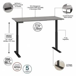 Bush Business Furniture Move 60 Series 27"-48" Adjustable Standing Desk, Platinum Gray/Black (M6S6030PGBK) -Office Supplies Shop C7B6623C D04F 4FDB 8F4D58E78518FE86 sc7