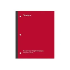 Staples Wireless 1-Subject Notebook, 8.5" X 11", Graph Ruled, 80 Sheets, Red (TR58383) -Office Supplies Shop CA59B165 14E9 494E A1B06AB4CB50EC3E sc7 1