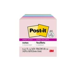 3M Post-it® Recycled Super Sticky Notes, Wanderlust Pastels Collection, 3 In X 3 In, 70 Sheets/Pad, 6 Pads/Pack (654-6SSNRP) -Office Supplies Shop CB6BCC0C A243 4FA5 B40E95194F266652 sc7