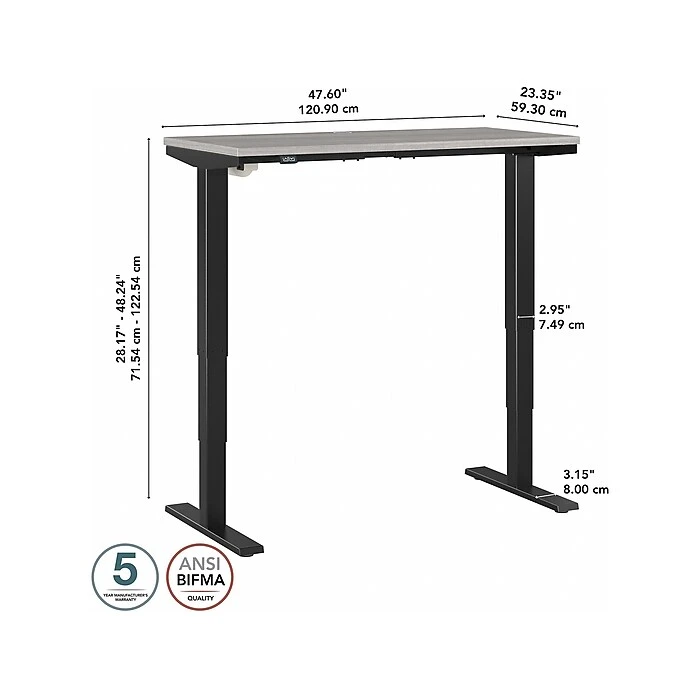 Bush Business Furniture Move 40 28"-48"H Electric Adjustable Standing Desk, Platinum Gray/Black (M4S4824PGBK) 7 Bush Business Furniture Move 40 28"-48"H Electric Adjustable Standing Desk, Platinum Gray/Black (M4S4824PGBK) - Image 5
