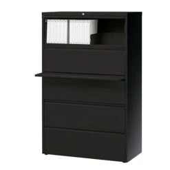 Staples HL8000 Commercial 5-Drawer Lateral File Cabinet, Locking, Letter/Legal, Black, 36"W (21754D) -Office Supplies Shop E65FFCD0 46B5 462D 85BAF1B4A143F524 sc7