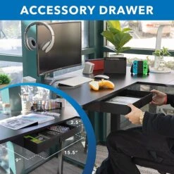 Mount-It! 28"-46"H L-Shape Electric Adjustable Height Standing Corner Desk, Black (MI-15001) -Office Supplies Shop F9760F52 1271 4D29 92D903D89681C971 sc7