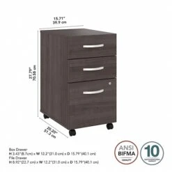 Bush Business Furniture Studio A 3-Drawer Mobile File Cabinet, Locking, Letter/Legal, Storm Gray, 20" (SDF216SGSU-Z) -Office Supplies Shop FBAC5869 AAB9 4061 9F244DF86DE12CB3 sc7