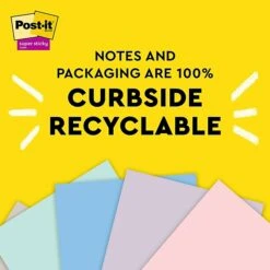 Post-it® 100% Recycled Paper Super Sticky Notes, 3 In X 3 In, Wanderlust Pastels Collection, 5 Pads/Pack, 70 Sheets/Pad -Office Supplies Shop FE9A7674 9C74 4787 977DB76590A3B523 sc7