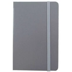 JAM Paper® Hardcover Notebook With Elastic Closure, Travel Journal, 4 X 6, Grey, 70 Lined Sheets, Sold Individually (340528853)