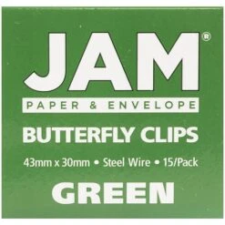 JAM Paper® Colorful Butterfly Paper Clips, Green Paperclips, 15/Pack (332BYGR) -Office Supplies Shop m003047767 sc7